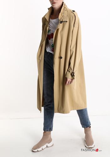 Trenchcoat aus Baumwolle mit Knöpfen mit Taschen - ph 1