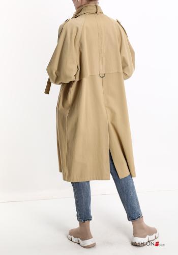 Trenchcoat aus Baumwolle mit Knöpfen mit Taschen - ph 2
