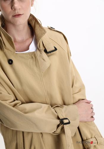 Trenchcoat aus Baumwolle mit Knöpfen mit Taschen - ph 4