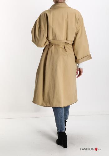 Trenchcoat aus Baumwolle mit Gürtel mit Taschen - ph 2