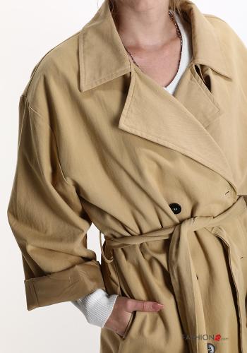 Trenchcoat aus Baumwolle mit Gürtel mit Taschen - ph 4