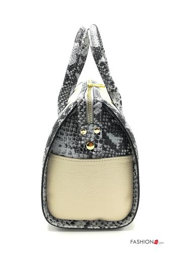 Python Muster verstellbarer Tasche aus Echtes Leder mit Taschen mit Futter mit Schultergurt mit Reißverschluss - ph 3