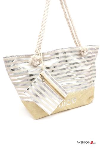 Borsa mare Fantasia stampata con pochette con tasche con zip - ph 1