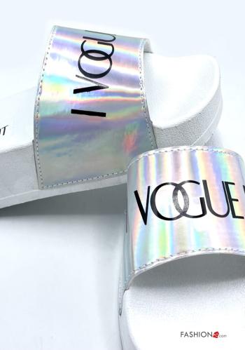 Lettering print Slide Sandals - ph 2