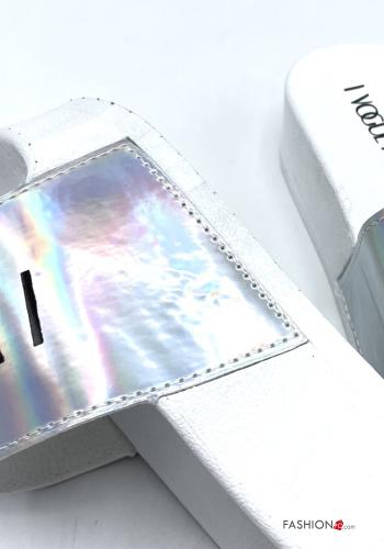 Lettering print Slide Sandals - ph 4