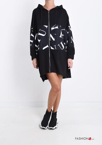 Sweatshirt aus Baumwolle mit Reißverschluss mit Kapuze - ph 1
