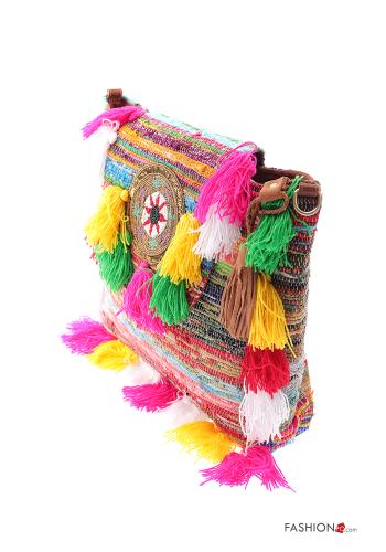 Bolso de mano Estampado colorido con flecos con bandolera - ph 2