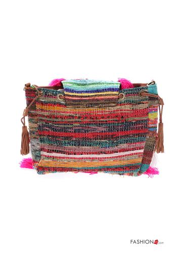 Bolso de mano Estampado colorido con flecos con bandolera - ph 3