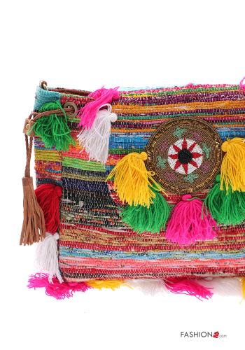 Bolso de mano Estampado colorido con flecos con bandolera - ph 4