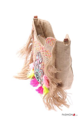 Borsa con frange con zip con tracolla - ph 2