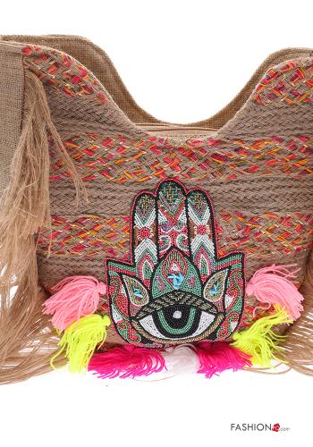 Borsa con frange con zip con tracolla - ph 4