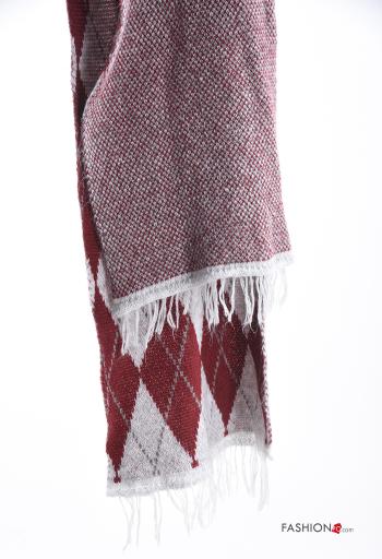 Sciarpa in Misto Lana Fantasia geometrica con frange - ph 2
