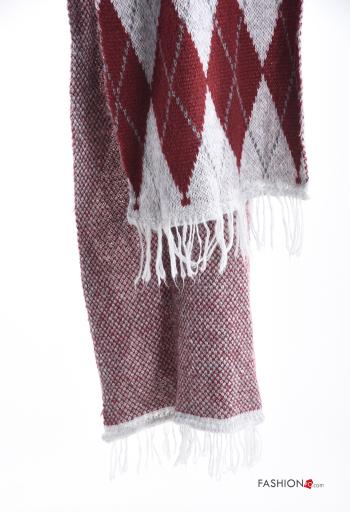 Sciarpa in Misto Lana Fantasia geometrica con frange - ph 3