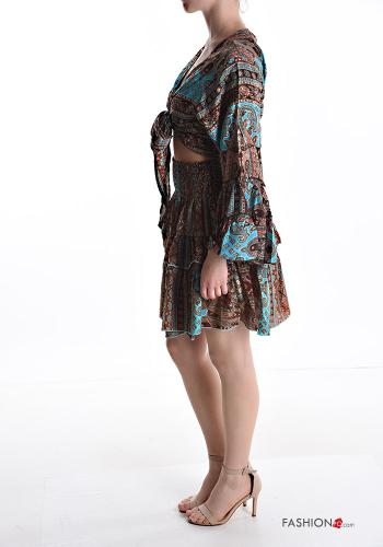 Coordinato in Seta Fantasia jacquard con balze con elastico - ph 3