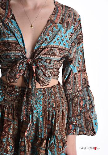 Coordinato in Seta Fantasia jacquard con balze con elastico - ph 4