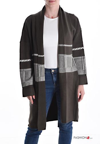 Cardigan Fantasia geometrica con tasche