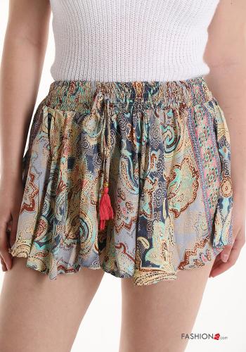 Pantaloncino Short in Seta Fantasia jacquard con coulisse con elastico - ph 4