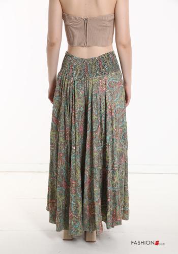 Jacquard-Muster wide leg Hose aus Seide mit gummizug - ph 2