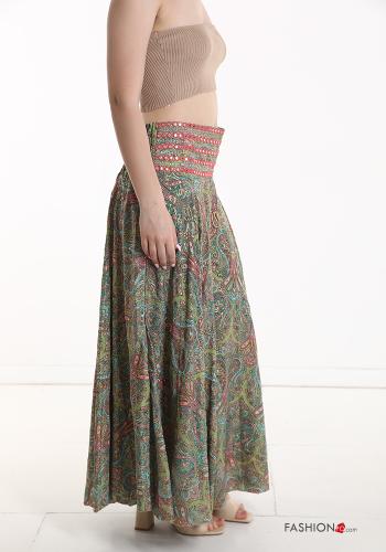 Jacquard-Muster wide leg Hose aus Seide mit gummizug - ph 3