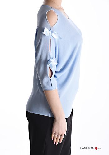 crew neck Sweater with bow 3/4 sleeve - ph 3