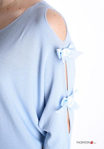crew neck Sweater with bow 3/4 sleeve - ph 4