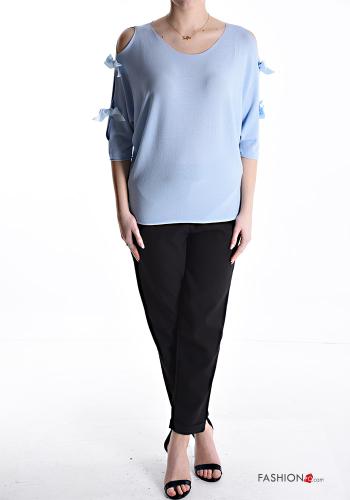 crew neck Sweater with bow 3/4 sleeve - ph 5