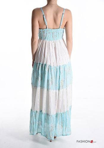 Vestido largo ajustable espalda descubierta con volantes escote profundo - ph 2