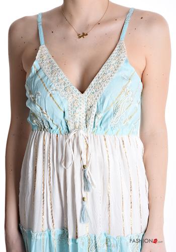 Vestido largo ajustable espalda descubierta con volantes escote profundo - ph 4