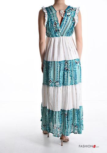 ruffle sleeve long adjustable Dress with flounces with v-neck - ph 2