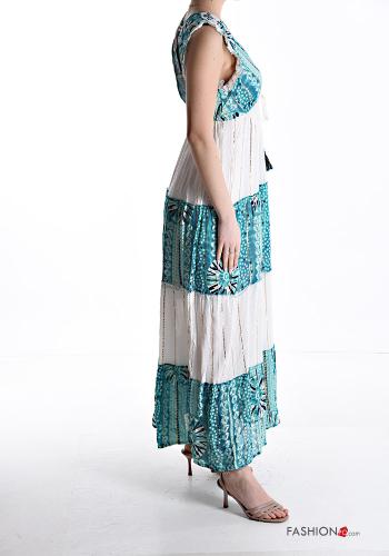 ruffle sleeve long adjustable Dress with flounces with v-neck - ph 3