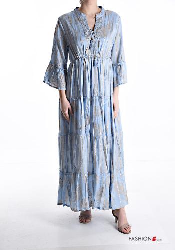long long sleeve ruffle sleeve adjustable Dress with flounces - ph 1