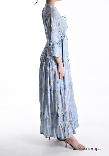 long long sleeve ruffle sleeve adjustable Dress with flounces - ph 3