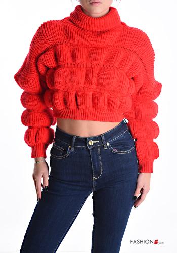 Maglione corto a collo alto