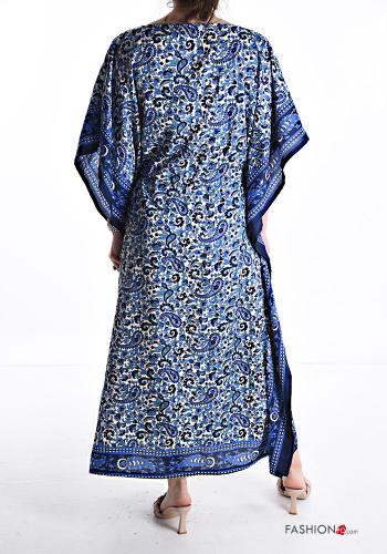 Abito maniche volant Fantasia paisley maniche a tre quarti scollo a V con coulisse - ph 2