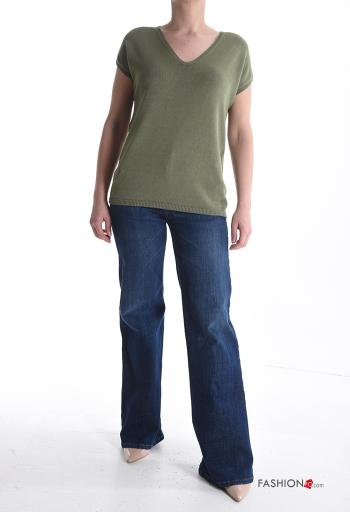 Maglione maniche corte scollo a V - ph 5