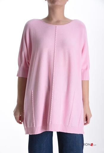 Maglione girocollo oversize maniche corte