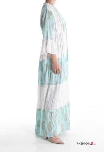 Abito lungo lurex maniche lunghe Fantasia paisley con balze - ph 3