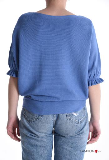 Pull avec élastique à col en V manches à trois-quarts - ph 2