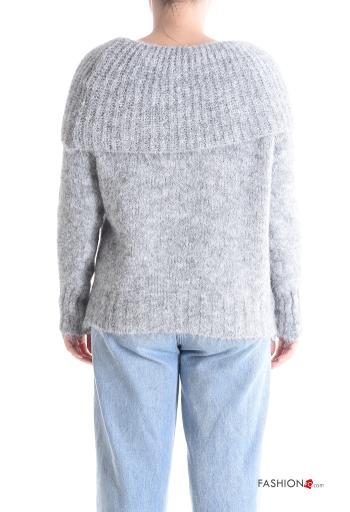 Maglione in Misto Lana maniche lunghe scollo alla bardot - ph 2