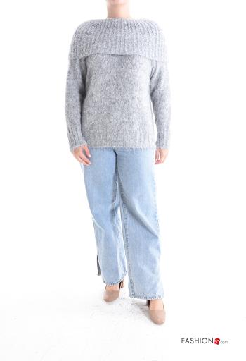 Maglione in Misto Lana maniche lunghe scollo alla bardot - ph 5