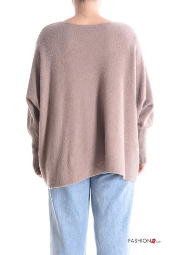 Pull oversize manches longues à col en V - ph 2