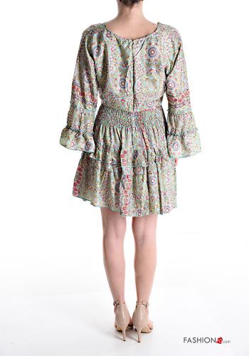 Floral Silk Co-ord with flounces with elastic - ph 2