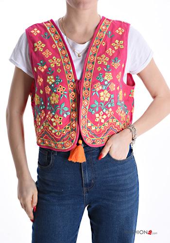 Smanicato in Cotone Fantasia ricamata con fiocco - ph 1