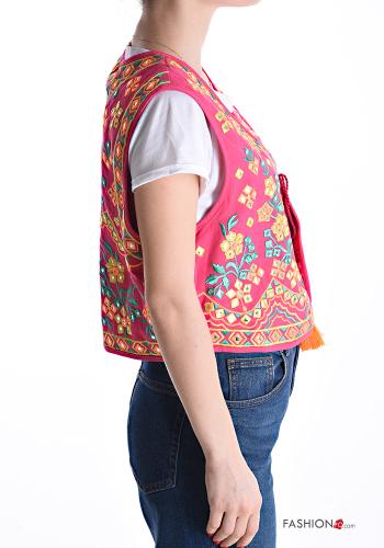 Smanicato in Cotone Fantasia ricamata con fiocco - ph 3