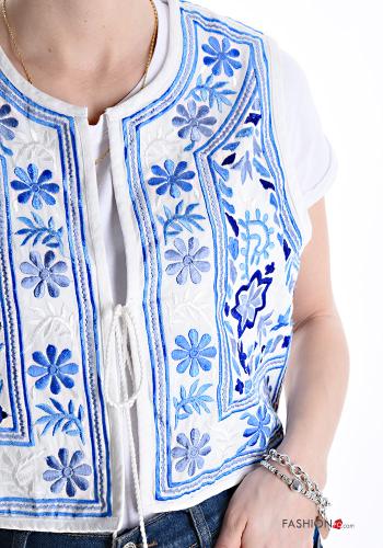Embroidered Cotton Gilet with bow - ph 4