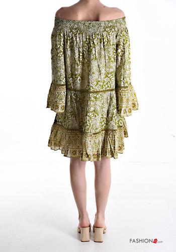 Robe oversize manches à volant avec élastique à volants décolleté bardot - ph 2