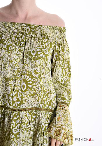 Robe oversize manches à volant avec élastique à volants décolleté bardot - ph 4