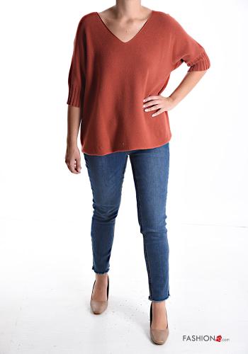 Maglione maniche corte scollo a V - ph 5