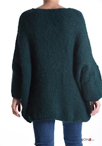 oversized long sleeve Wool Mix Sweater with v-neck - ph 2