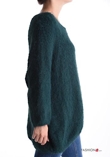 oversized long sleeve Wool Mix Sweater with v-neck - ph 3